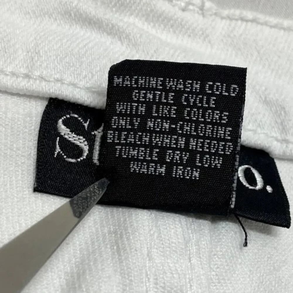 Style & Co‎ Jeans Women’s 12 Short White Straight Leg Mid Rise Denim Jean GUC